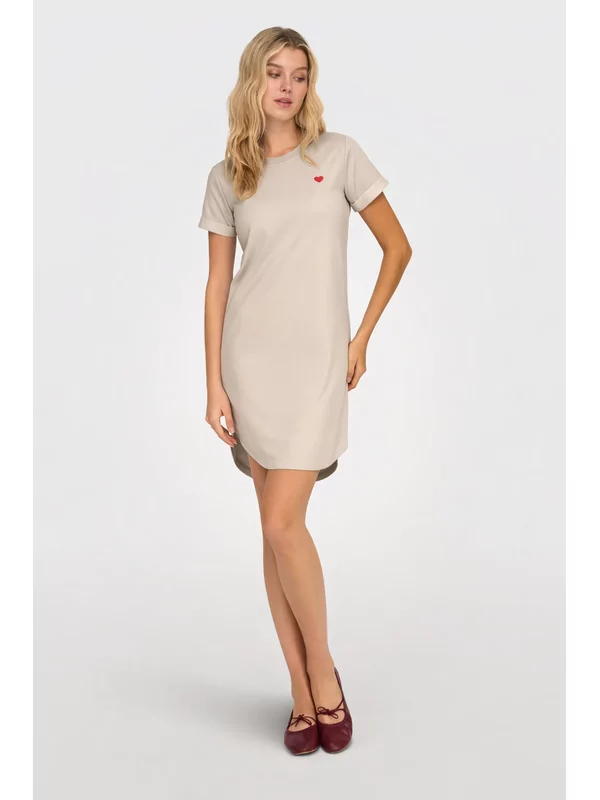 JDY dun sweater kleedje Yivy in beige