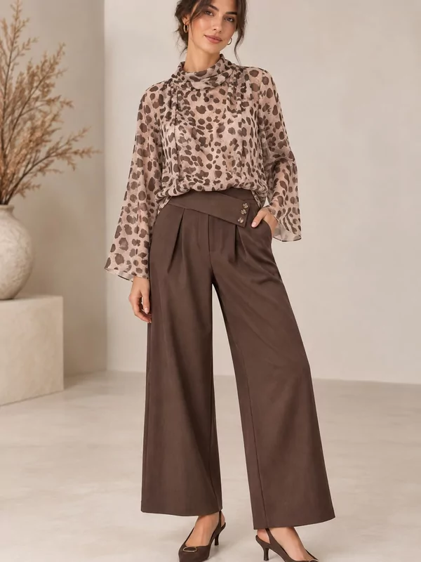 Bruine broek met speciale sluiting