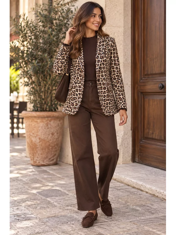 Blazer in leopard print
