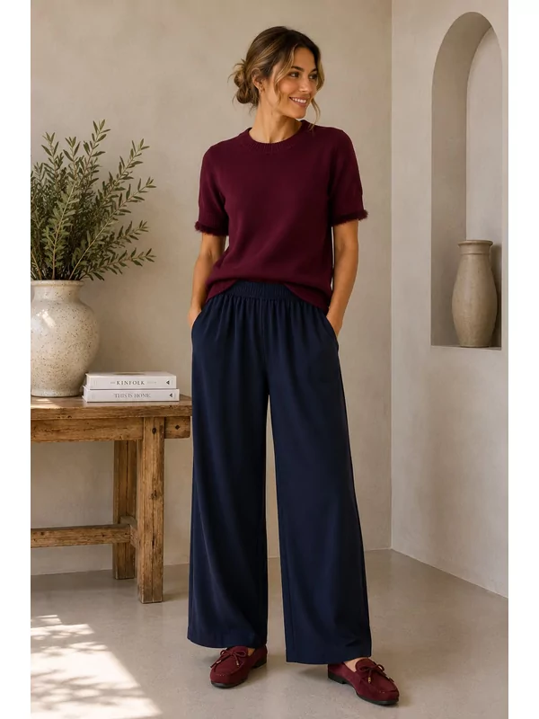 Losse broek in blauw