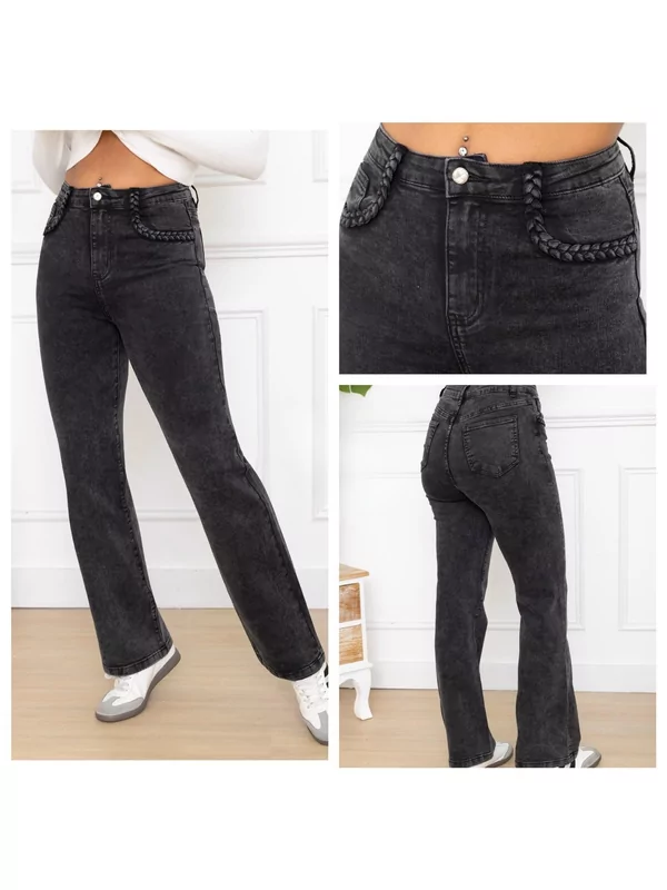 Flaired jeans in grijs