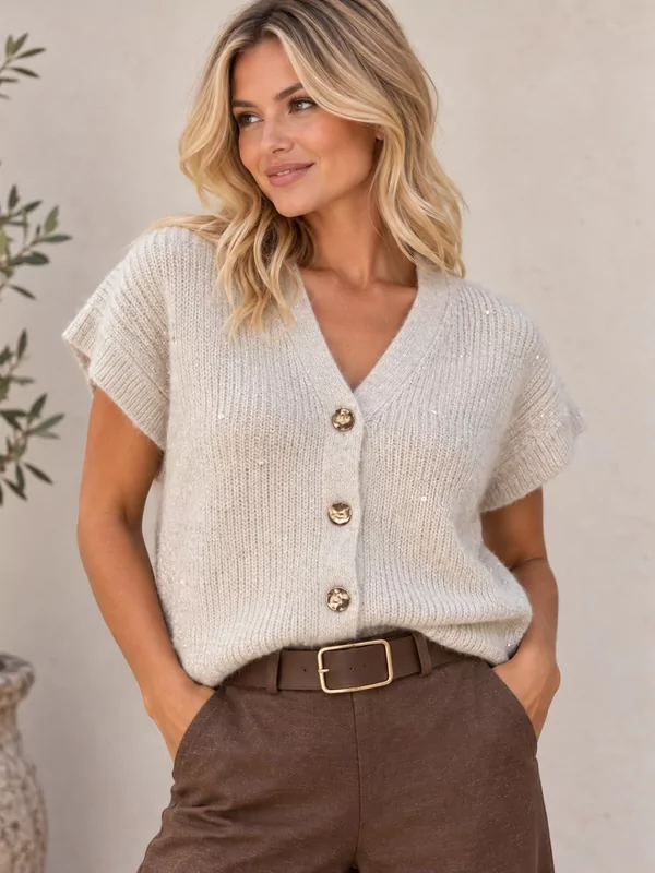 Pull / cardigan in ecru
