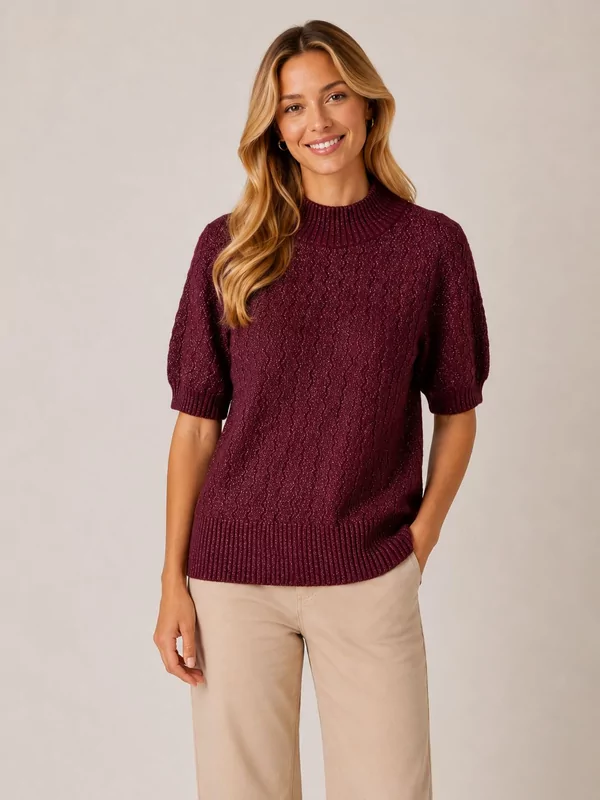 Glitter pull in burgundy