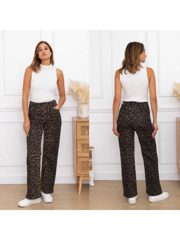 Jeans in leopard print recht model