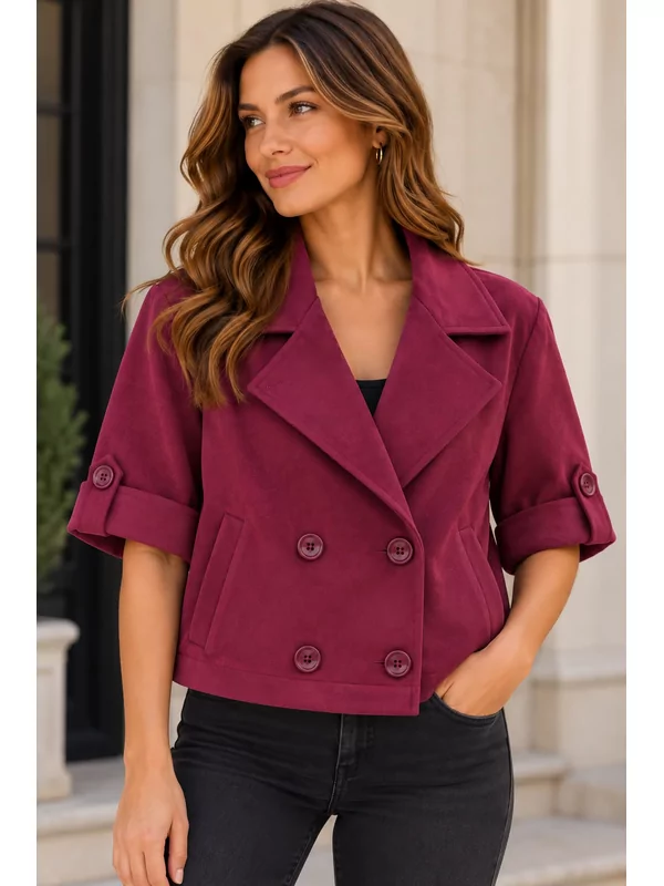 Nubucklook jasje in bordeaux