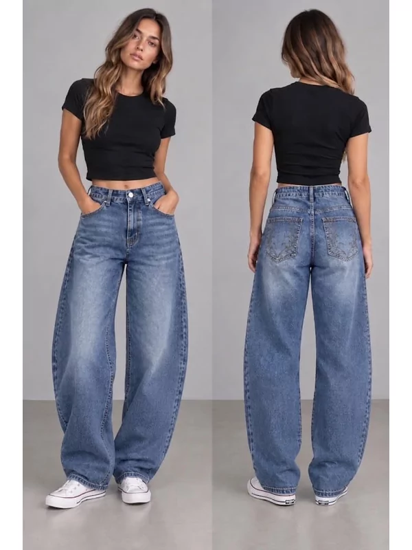 Balloon jeans in blauw