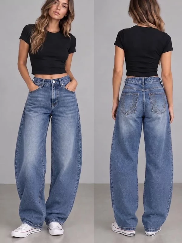 Balloon jeans in blauw
