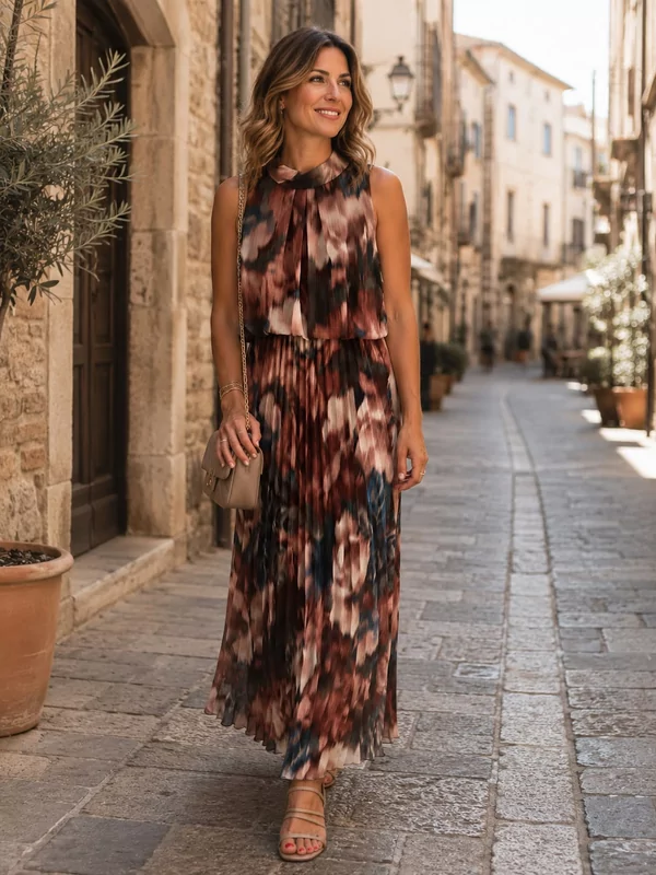 Kleed in bruine print