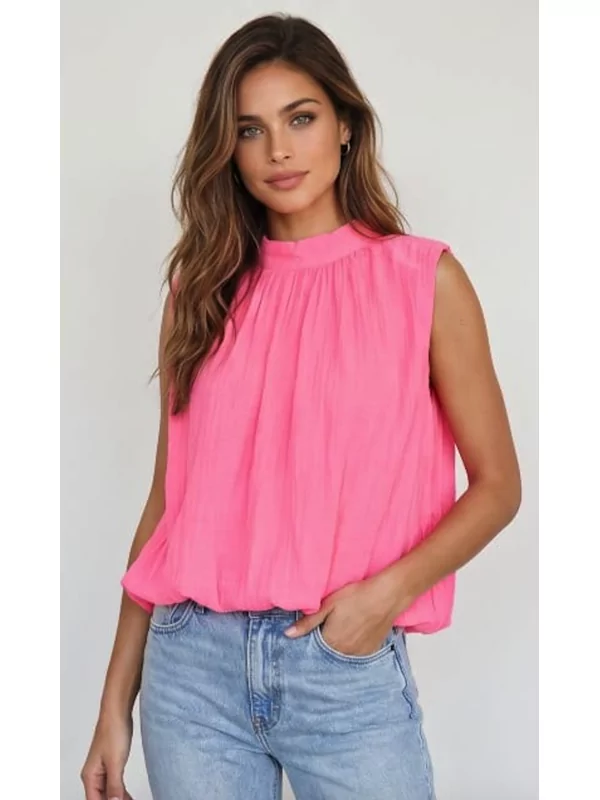 Bind top met open rug in fuchsia