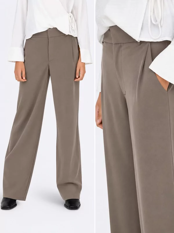 Jdy losse broek model geggo in taupe lengte 32