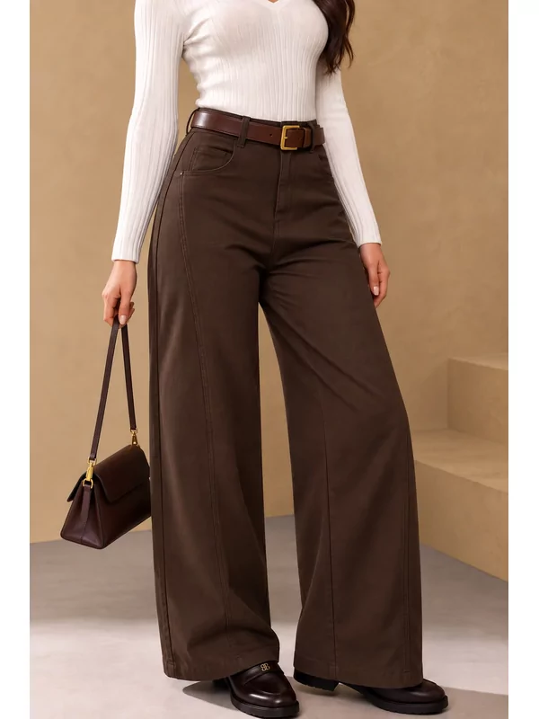 Balloon broek met riem in bruin