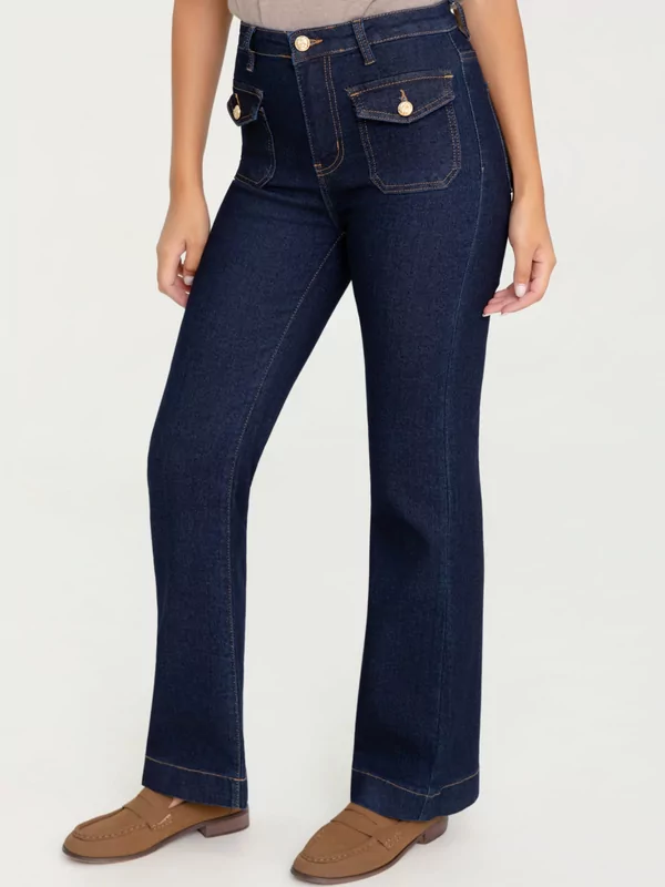 Jeans rechte pijp in donker blauw