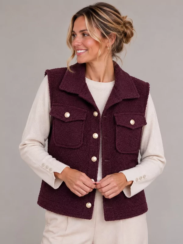 Body met knopen in burgundy