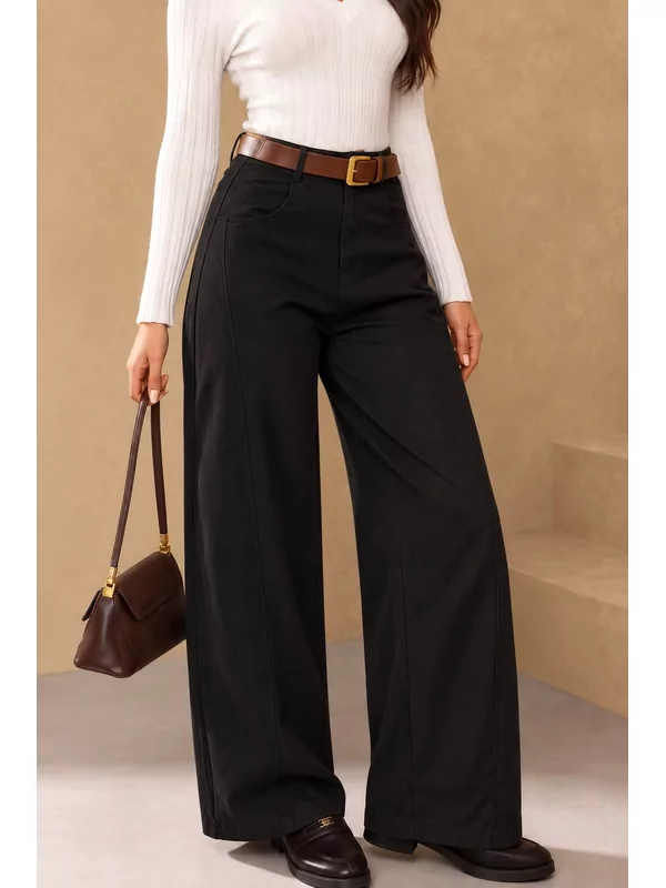Balloon broek met riem in zwart