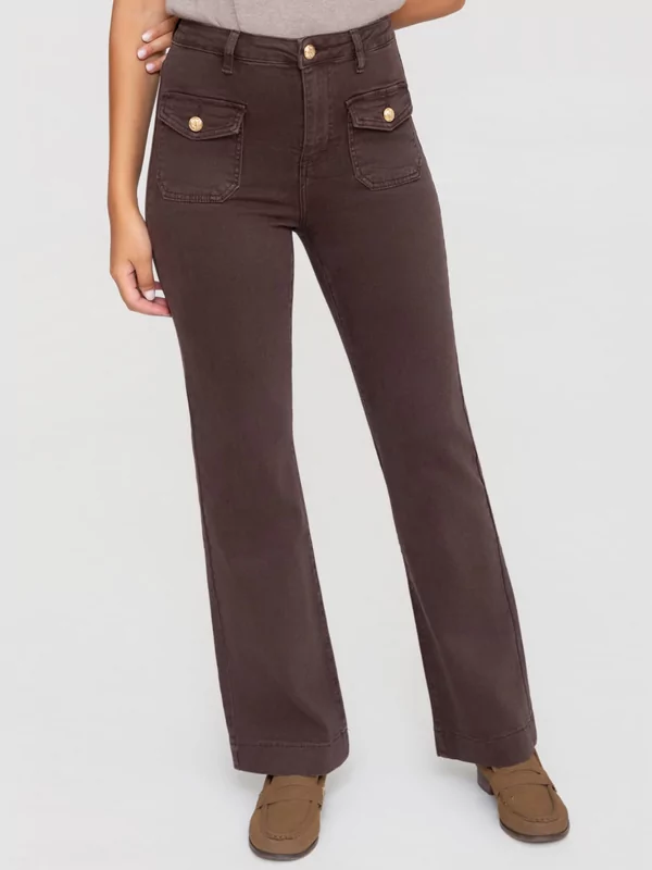 Jeans rechte pijp in bruin