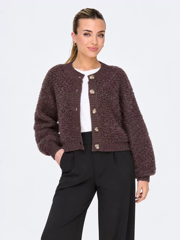 Jdy cardigan Eira in teddy look chocolate
