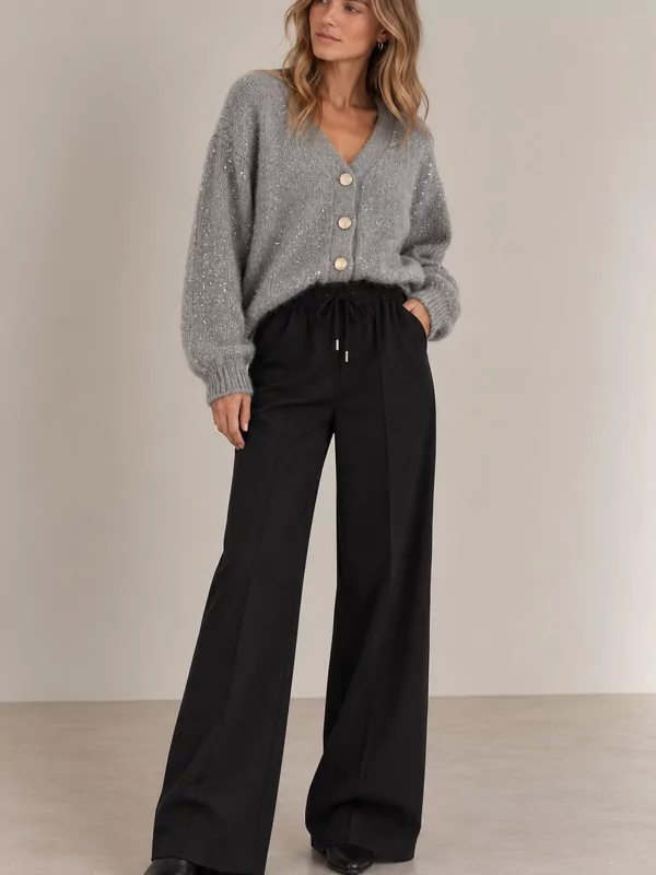 Cardigan met glitters in grijs